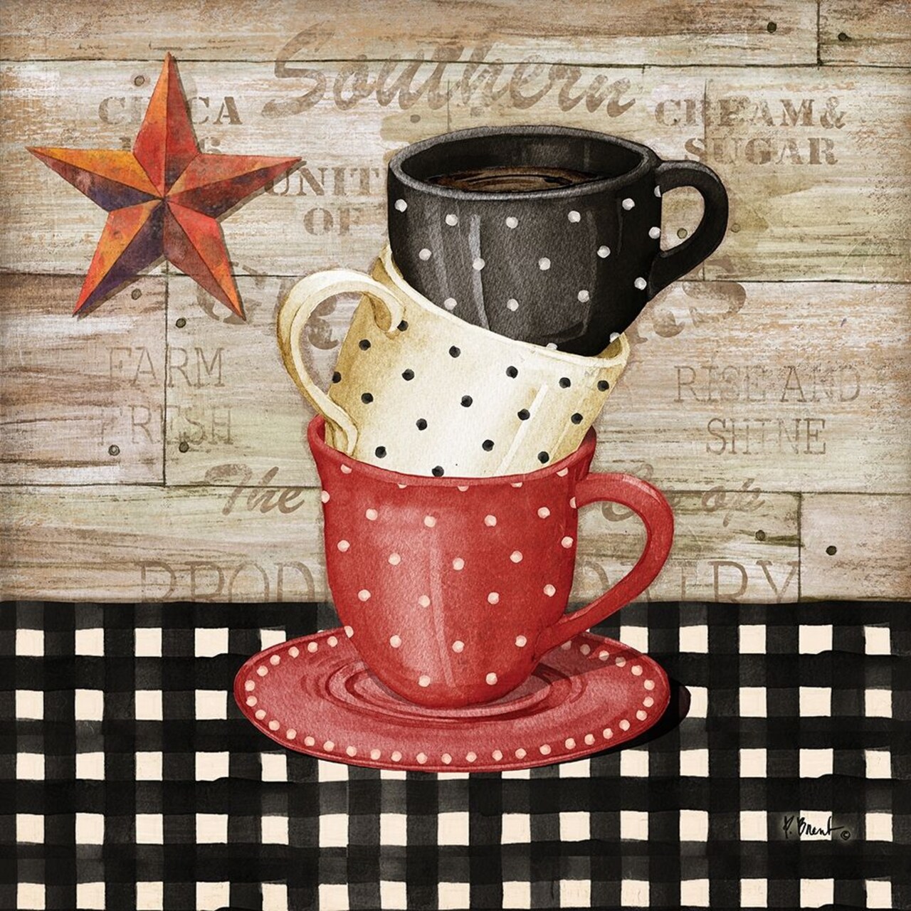 Farmhouse Coffe Cups I Poster Print by Paul Brent - Item # VARPDXBNT1347
